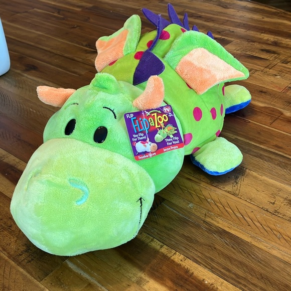 Flip A Zoo Persephone Unicorn, Imogen Dragon - 2-in-1 Plush Stuffed Animal 22" - Picture 1 of 7